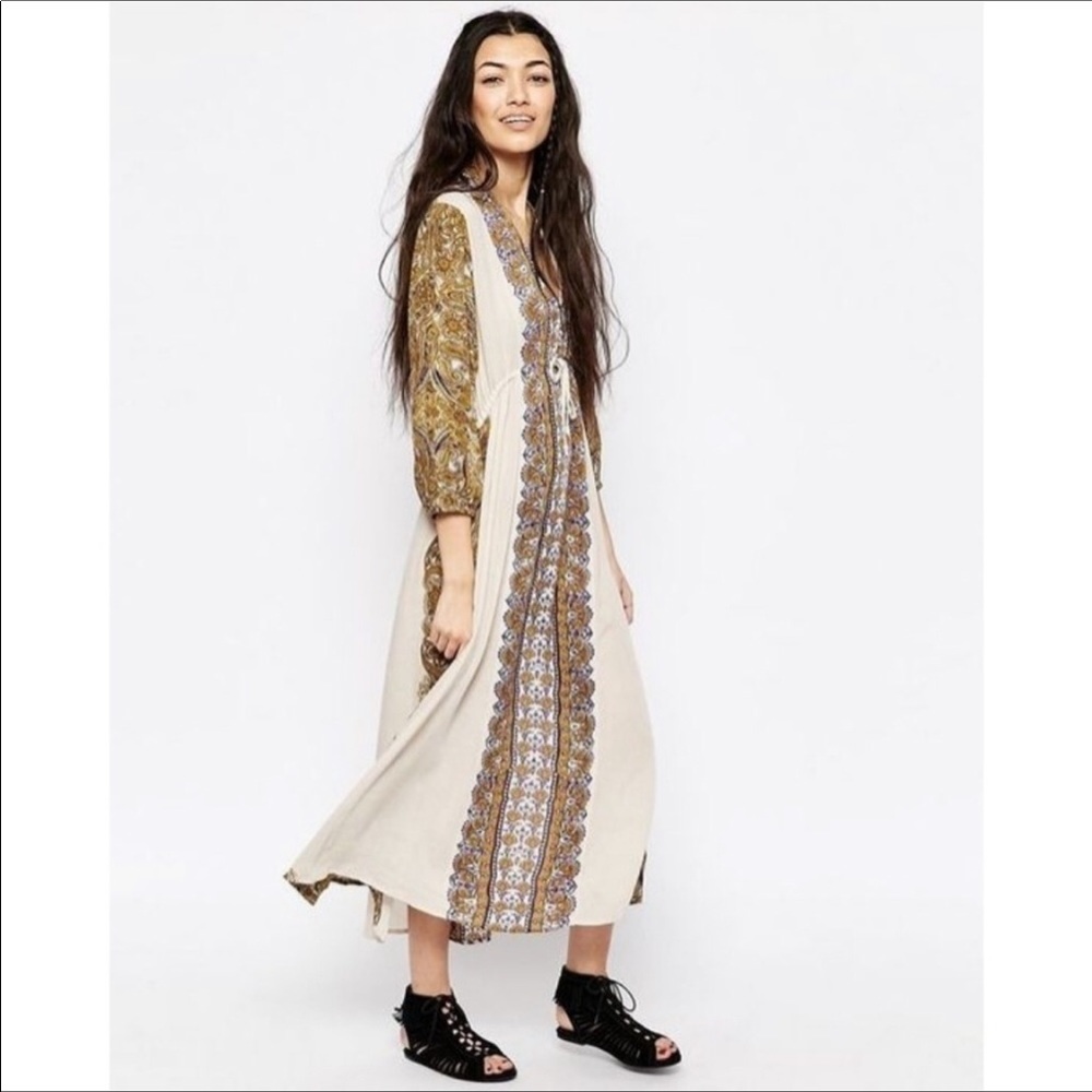 Free People Azalea 3/4-Sleeve Combo Dress